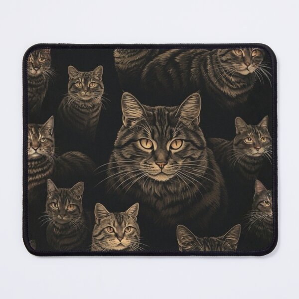 Item preview, Surreal Tabby Cat Swarm – Gothic Home Decor for Cat Lovers designed and sold by Designs By Ms Mal_Tas.