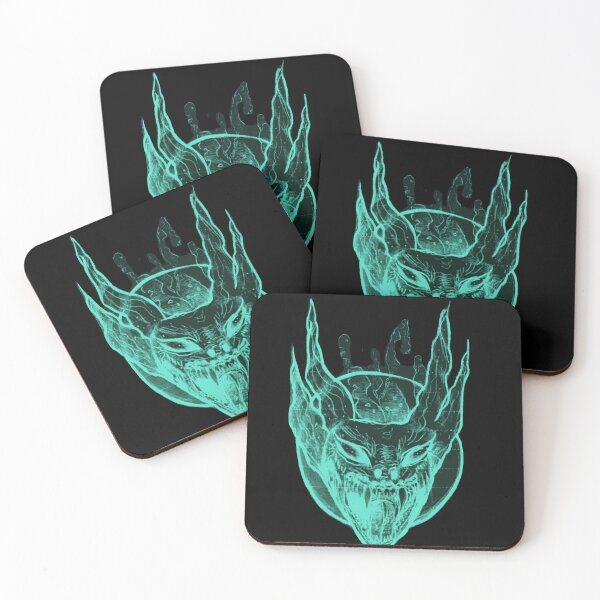 Item preview, Gothic Demon Mask Tattoo - Acid Teal Glow Edition designed and sold by Ideniquo.