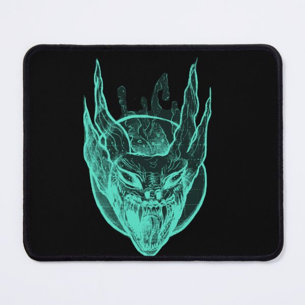 Item preview, Gothic Demon Mask Tattoo - Acid Teal Glow Edition designed and sold by Ideniquo.