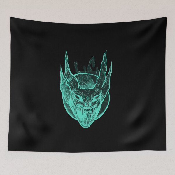 Item preview, Gothic Demon Mask Tattoo - Acid Teal Glow Edition designed and sold by Ideniquo.