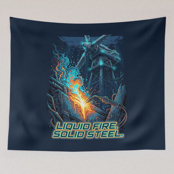 Item preview, Underwater Welding Liquid Fire Solid Steel Cyberpunk designed and sold by SplashTastic.