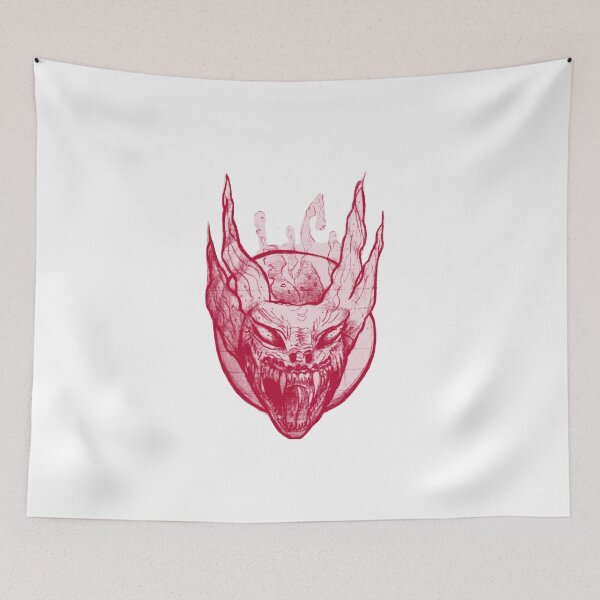 Item preview, Gothic Demon Mask Tattoo - Acid Red designed and sold by Ideniquo.