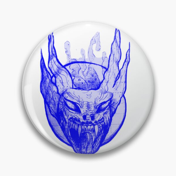Item preview, Gothic Demon Mask Tattoo - Deep Cyber Blue Edition designed and sold by Ideniquo.