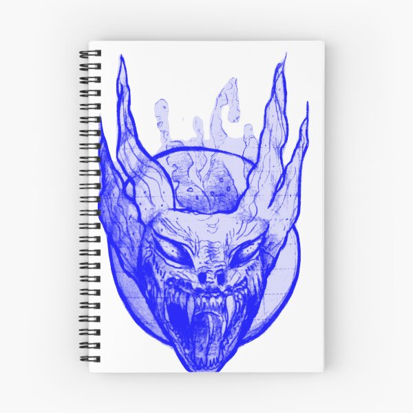 Item preview, Gothic Demon Mask Tattoo - Deep Cyber Blue Edition designed and sold by Ideniquo.