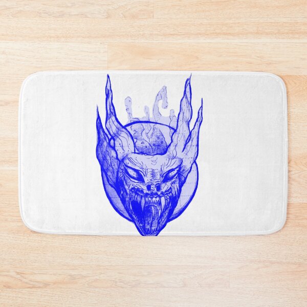 Item preview, Gothic Demon Mask Tattoo - Deep Cyber Blue Edition designed and sold by Ideniquo.