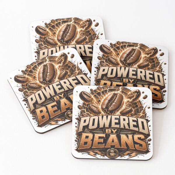Item preview, Powered By Beans Funny Coffee Design designed and sold by pradeepvisuals.
