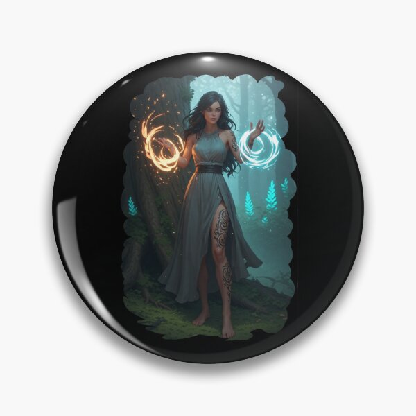 Item preview, Elemental Sorceress – Fantasy Magic Wielder Art designed and sold by halibutgoatramb.