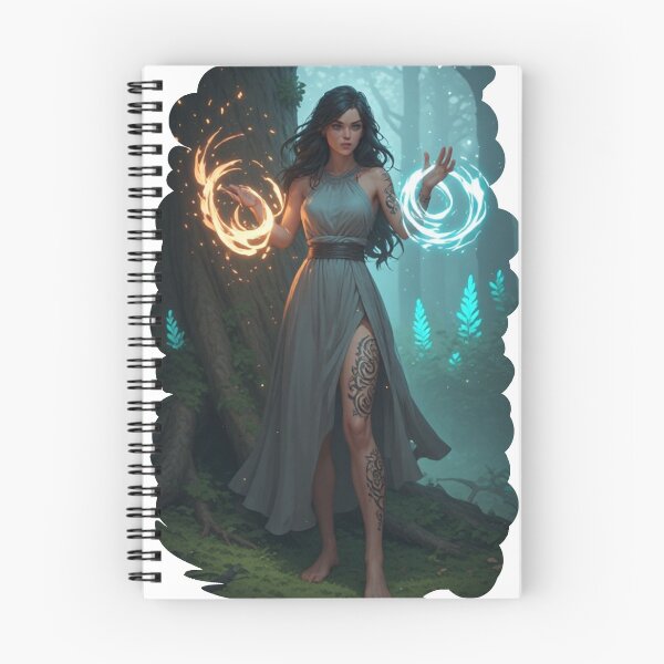 Item preview, Elemental Sorceress – Fantasy Magic Wielder Art designed and sold by halibutgoatramb.