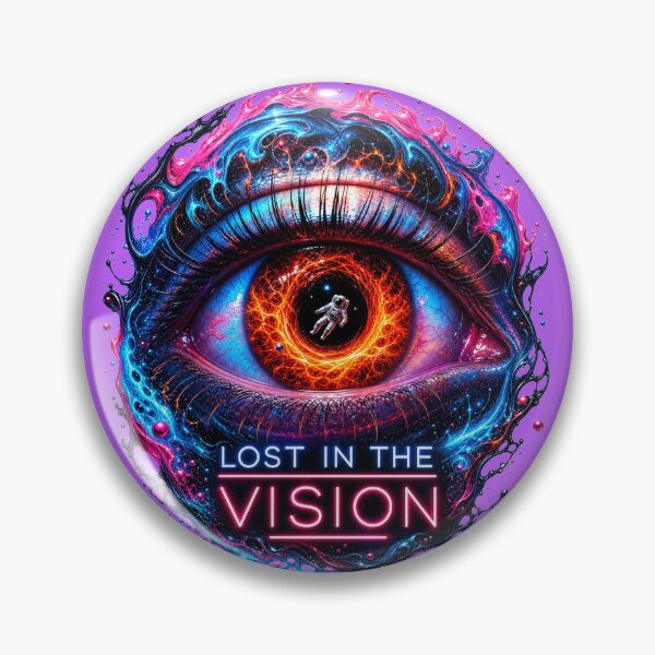 Item preview, Lost in the Vision – Psychedelic Cosmic Eye with Astronaut | Neon Surreal Space Art designed and sold by puzzell.