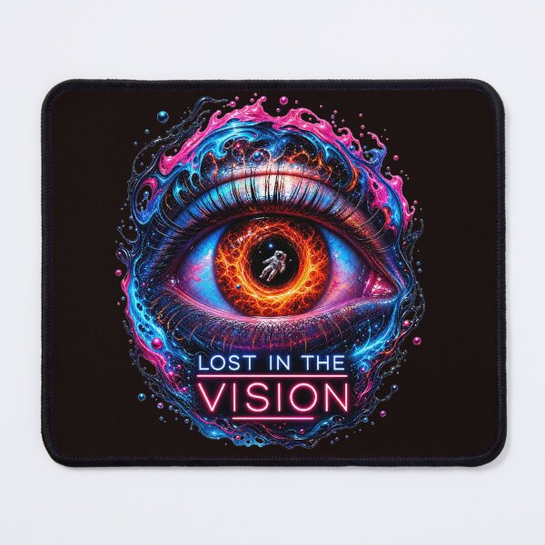 Item preview, Lost in the Vision – Psychedelic Cosmic Eye with Astronaut | Neon Surreal Space Art designed and sold by puzzell.