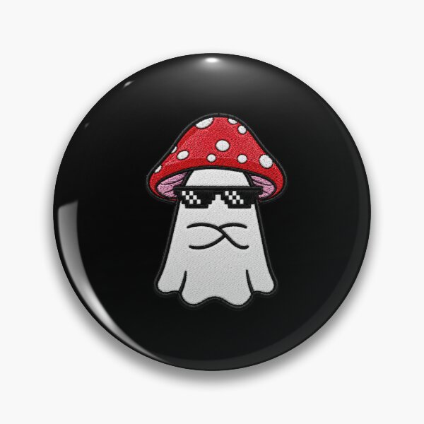 Item preview, Badass Ghost Kawaii Embroidery Patch Design Cute Mushroom Boo designed and sold by ColorSplash123.