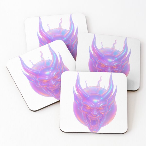 Item preview, Gothic Demon Mask Tattoo - Holographic Iridescent designed and sold by Ideniquo.