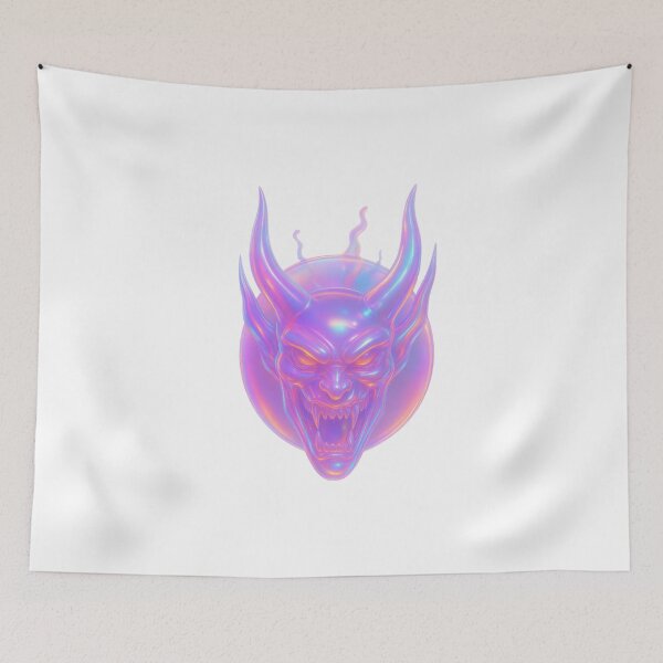 Item preview, Gothic Demon Mask Tattoo - Holographic Iridescent designed and sold by Ideniquo.