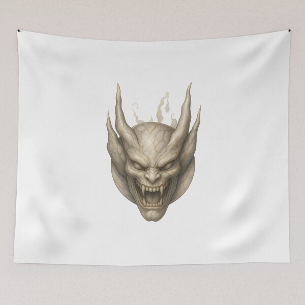 Item preview, Gothic Demon Mask Tattoo - Ancient Stone Edition designed and sold by Ideniquo.