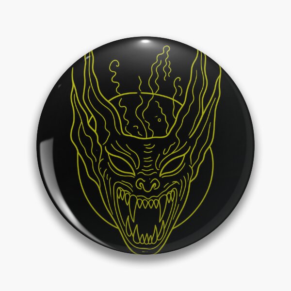Item preview, Gothic Demon Mask Tattoo - Molten Yellow Linework designed and sold by Ideniquo.