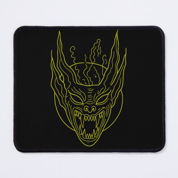 Item preview, Gothic Demon Mask Tattoo - Molten Yellow Linework designed and sold by Ideniquo.