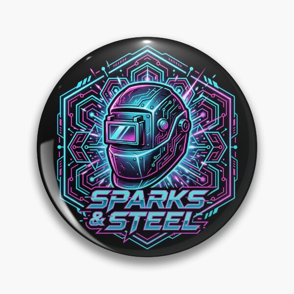 Item preview, Cyberpunk Welding Helmet Sparks Steel Neon designed and sold by SplashTastic.