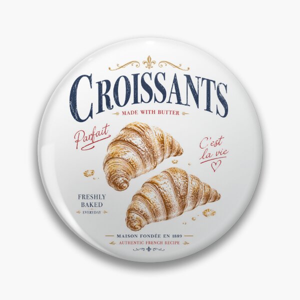 Item preview, Vintage French Croissants Made With Butter Bakery Retro Breakfast Design designed and sold by Sixtinebzh.