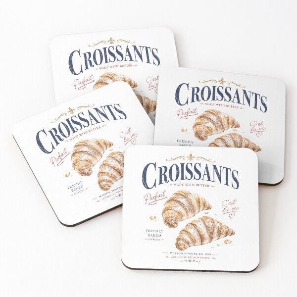 Item preview, Vintage French Croissants Made With Butter Bakery Retro Breakfast Design designed and sold by Sixtinebzh.
