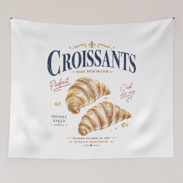 Item preview, Vintage French Croissants Made With Butter Bakery Retro Breakfast Design designed and sold by Sixtinebzh.