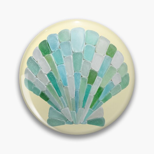 Item preview, Sea Glass Seashell - Coastal Beach Glass Mosaic Art designed and sold by Vanilla-Girl.