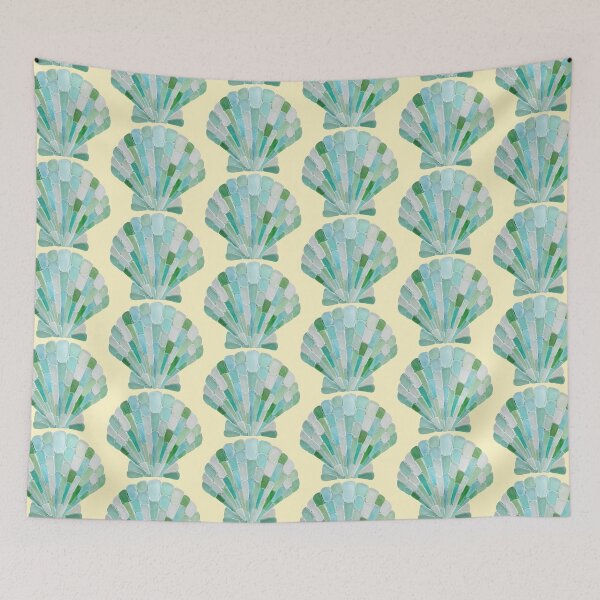 Item preview, Sea Glass Seashell - Coastal Beach Glass Mosaic Art designed and sold by Vanilla-Girl.