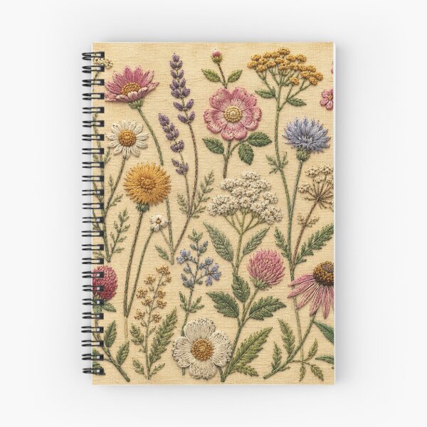 Item preview, Wildflower Botanical Faux Embroidery designed and sold by HavuNordicShop.