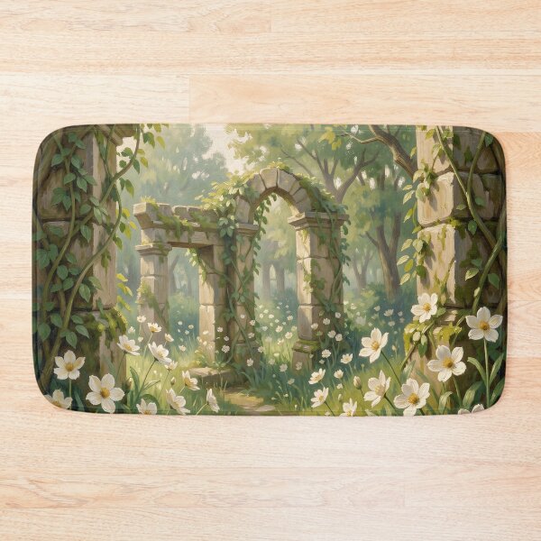 Item preview, Forest Landscape with White Flowers and Ivy designed and sold by Vicky Brago-Mitchell®.