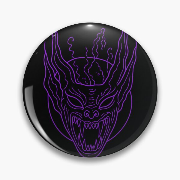 Item preview, Gothic Demon Mask Tattoo - Purple Ink Linework designed and sold by Ideniquo.