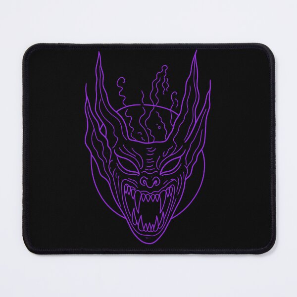 Item preview, Gothic Demon Mask Tattoo - Purple Ink Linework designed and sold by Ideniquo.