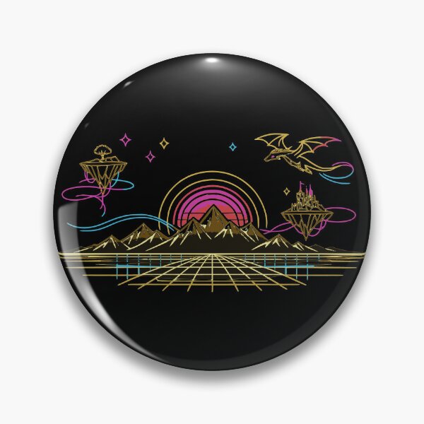 Item preview, Minimalist Neon Retro Fantasy Realm Line Art designed and sold by KungPowUnicorn.