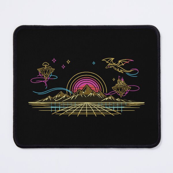 Item preview, Minimalist Neon Retro Fantasy Realm Line Art designed and sold by KungPowUnicorn.