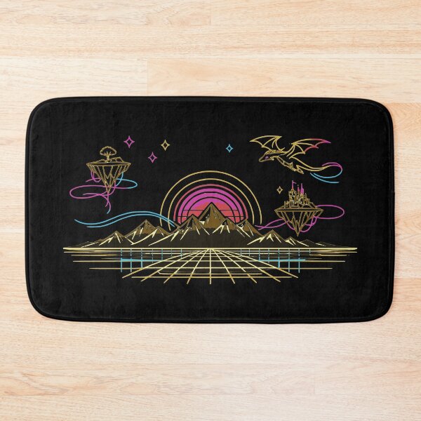 Item preview, Minimalist Neon Retro Fantasy Realm Line Art designed and sold by KungPowUnicorn.