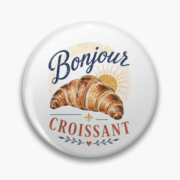 Item preview, Bonjour Croissant Vintage French Bakery Retro Breakfast Pastry Design designed and sold by Sixtinebzh.