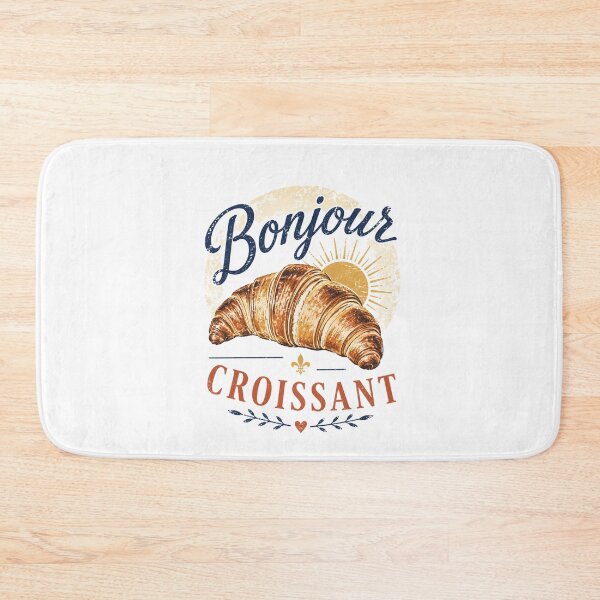 Item preview, Bonjour Croissant Vintage French Bakery Retro Breakfast Pastry Design designed and sold by Sixtinebzh.