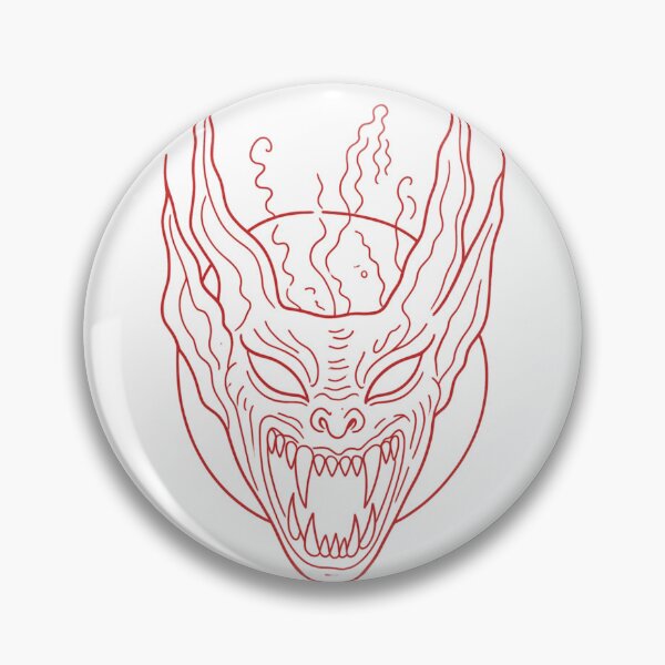 Item preview, Gothic Demon Mask Tattoo - Red Ink Linework designed and sold by Ideniquo.