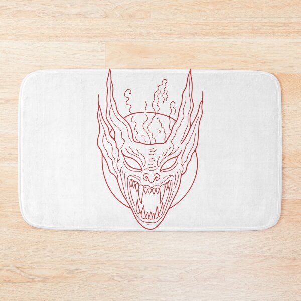 Item preview, Gothic Demon Mask Tattoo - Red Ink Linework designed and sold by Ideniquo.
