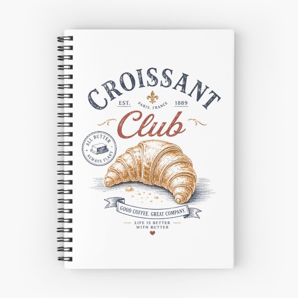 Item preview, Vintage Croissant Club French Bakery Retro Pastry Breakfast Design designed and sold by Sixtinebzh.