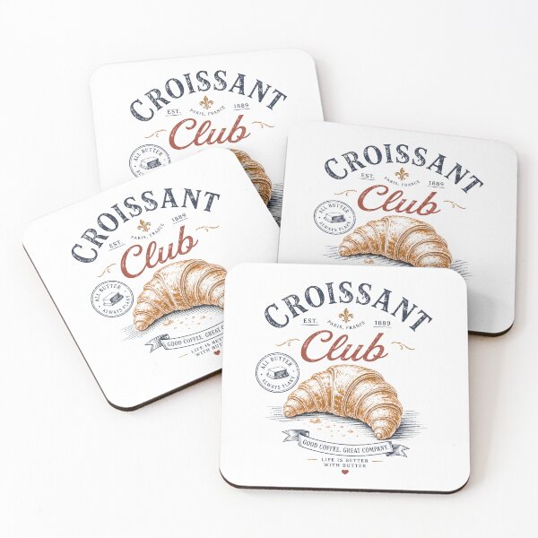 Item preview, Vintage Croissant Club French Bakery Retro Pastry Breakfast Design designed and sold by Sixtinebzh.
