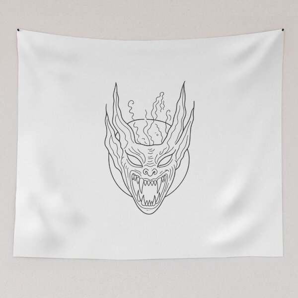 Item preview, Gothic Demon Mask Tattoo - Raw Linework Sketch designed and sold by Ideniquo.