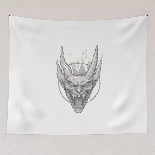 Item preview, Gothic Demon Mask Tattoo - Silver Metal Edition designed and sold by Ideniquo.