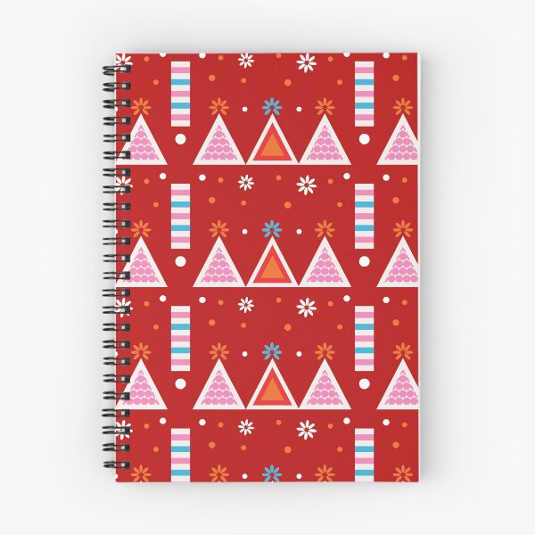 Item preview, Modern Red Geometric Pattern with Floral Accents designed and sold by CHANCHANAI.