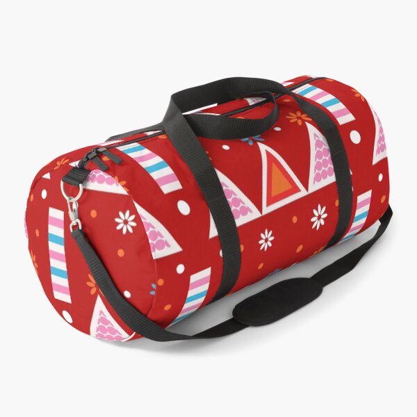 Item preview, Modern Red Geometric Pattern with Floral Accents designed and sold by CHANCHANAI.