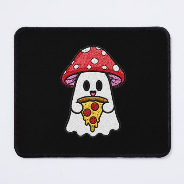 Item preview, Cute Ghost Eating Pizza Kawaii Embroidery Patch Design Mushroom Boo designed and sold by ColorSplash123.