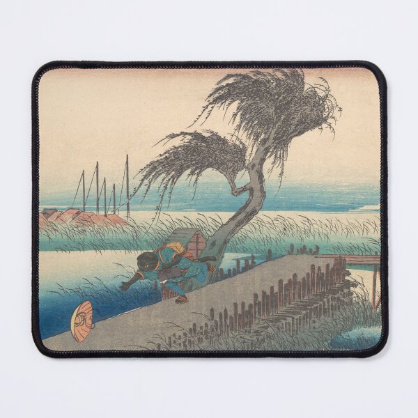 Item preview, Bastet Chases a Flying Amigasa | Hiroshige Inspired Ukiyo-e designed and sold by CJChronicles.