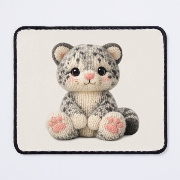 Item preview, Cute Knitted Snow Leopard Plush | Kawaii Handmade Crochet Cottagecore designed and sold by Moons Studio.