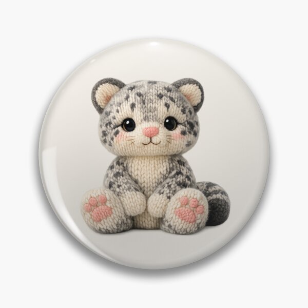 Item preview, Cute Knitted Snow Leopard Plush | Kawaii Handmade Crochet Cottagecore designed and sold by Moons Studio.