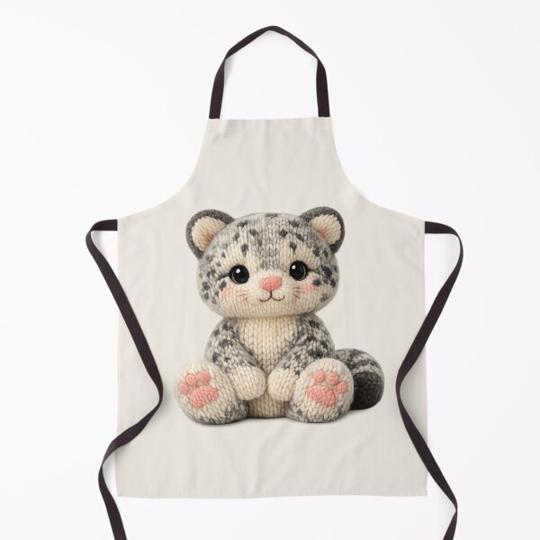 Item preview, Cute Knitted Snow Leopard Plush | Kawaii Handmade Crochet Cottagecore designed and sold by Moons Studio.