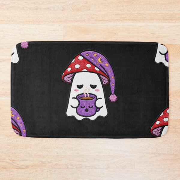 Item preview, Sleepy Ghost Coffee Kawaii Embroidery Patch Design Cute Mushroom Boo designed and sold by ColorSplash123.