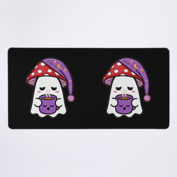 Item preview, Sleepy Ghost Coffee Kawaii Embroidery Patch Design Cute Mushroom Boo designed and sold by ColorSplash123.